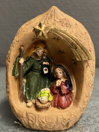 kerstgroep in walnoot, 5cm (9)