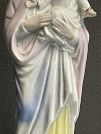 Heiligenbeeld Maria met kind, Biscuit porselein, 1880,  27 cm (5)