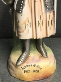 Heiligenbeeld Jeanne D`Arc, biscuitporselein, 21 cm, (23)