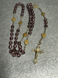 Antieke rozenkrans Maria en Jezus, Lengte 48 CM