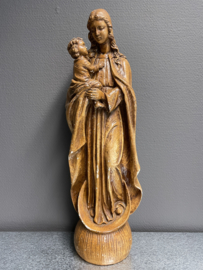 Heiligenbeeld Maria met kind op halve maan, 1960, gips, 50 cm (8)
