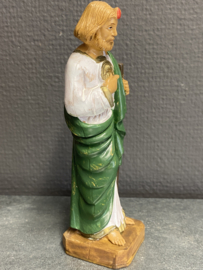 Heiligenbeeld Judas Tadeus, rubber, jaren '50, 15cm (3)
