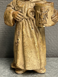 Pater, monnik met bierpul, aardewerk, 15 cm, 1950 (10)
