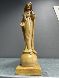 Heiligenbeeld Jezus Heilig Hart, gips, 19cm (3)