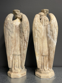 Engelen, kandelaar, 2 stuks 49 cm, gips (9)