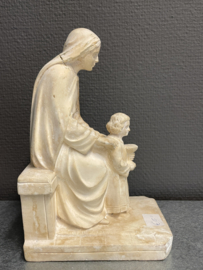 Maria, Communie beeldje,  21 cm, gerestaureerd, 1920 (7)