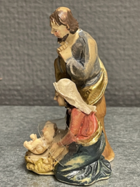 Kerstgroep, Jozef, Maria en los kindje Jezus, resin, 8 cm (9)