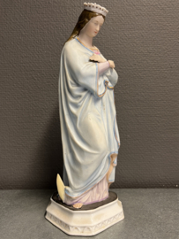 Heiligenbeeld Maria op maan, biscuitporselein, 28 cm hoog, ca. 1900 (2)