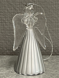 Kerst (-boom) Engel van glas  met boek, 10 cm (9)