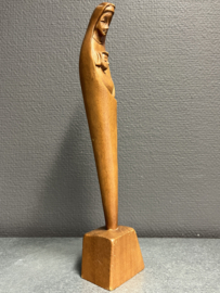 Heiligenbeeld Maria, eikenhout, 32 cm, (4)