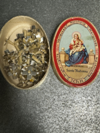 Antiek Doosje met Nachtlichtjes (Veilleuses) Santa Madonna - 1961