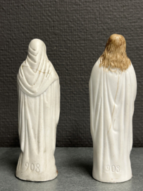 Heiligenbeeld Maria en Johannes, biscuit, 13cm, eind 1800 (2)