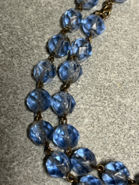 Rozenkrans, antiek souvenir uit Lourdes, kristal kralen. 58 cm