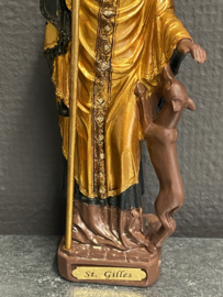 Heiligenbeeld Gilles,  16 cm hoog resin (4)
