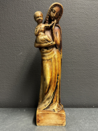 Heiligenbeeld Maria met Kind Jezus – Gips, ca. midden 20e eeuw