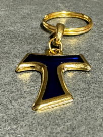 Sleutelhanger Tau kruis, Blauw