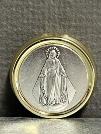 Pyxis (hostiedoosje) Maria miraculeus ,bovenkant tin,  5 cm