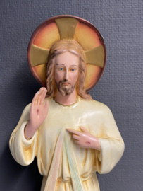 Heiligenbeeld Jezus de Barmhartige gips, 66cm, (r)