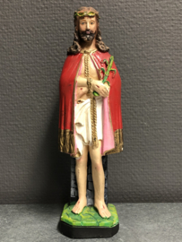 Heiligenbeeld Jezus man van smarten gips, antiek, 22cm. (3)