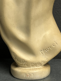 Heiligenbeeld Maria met kind en sterren op mantel, 31 cm, gips, door Maucci (2)