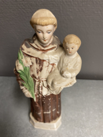 Heiligenbeeld Antonius van Padua, biscuit porselein, antiek, 22 cm (4)