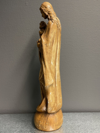 Heiligenbeeld Maria met kind op halve maan, 1960, gips, 50 cm (8)