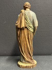 Beeld Sint-Jozef met Kind Jezus – Verzwaard Resin, Handbeschilderd, 20e eeuw