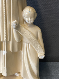 Priester beeld Heilige Communie, gips, 35 cm, antiek, (5)