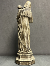 Heiligenbeeld Maria met kind gips, 1930, 36cm. (3)