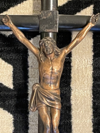 Ebben houten crucifix met koper 50 x 23 cm, antiek (8)