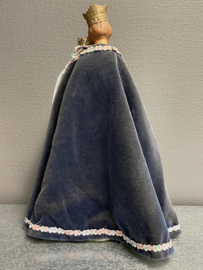 Heiligenbeeld Maria met kind, op halve maan met slang, gips, 36 cm (1)