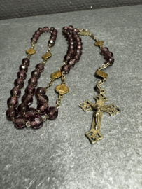 Antieke rozenkrans Maria en Jezus, Lengte 48 CM