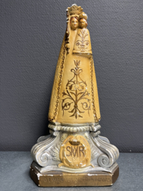 Heiligenbeeld Maria O.L.V van Scherpenheuvel. gips. antiek. 32 cm (2)