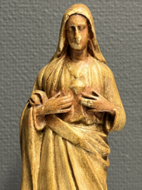 Heiligenbeeld Maria Heilig Hart, gips, 22cm (5)