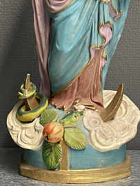 Maria met kind, Terracotta, 40 cm, antiek, lichte beschadigingen (10)