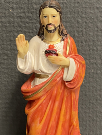 Heiligenbeeld Jezus Heilig Hart ,14 cm, resin, (5)