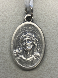 Devotiemedaille Jezus Ecce Homo en Joris en de Draak, 2 cm