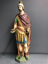 Heiligenbeeld Bavo van Gent, Gips, 53.5 cm hoog. (R)