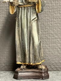 Heiligenbeeld Franciscus van Assisi met vogels 15 cm, resin (10)
