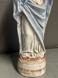Heiligenbeeld Maria Heilig Hart, Biscuitporselein 28 cm, 1880  (5)