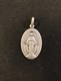 Devotiemedaille, (925) zilver, 3 x 1.5 cm, Maria OLV Miraculeus (H)