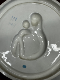 Italiaans porseleinen wandmedaillon – Maria met Kind