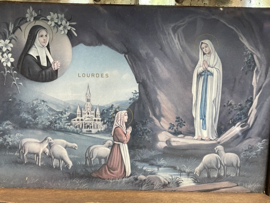 Dienblad, Maria OLV van Lourdes,  40 x 20 cm, jaren 50 (8)