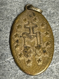 Devotiemedaille Maria Miraculeus, antiek, 3 CM