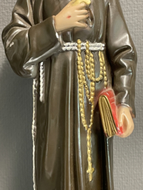 Heiligenbeeld  Franciscus van Assisi, Vanitas, 41 cm, gips (8)