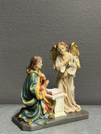 Heiligenbeeld Maria Boodschap/Aankondiging van de Heer 16x 14 cm resin. (5)