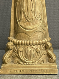 Heiligenbeeld Maria O.L.V van Scherpenheuvel, antiek, gips, 25 cm (7)