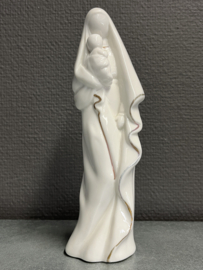 Heiligenbeeld Maria met kind porselein, 21cm. (1)