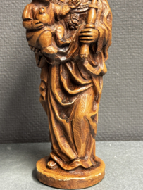 Heiligenbeeld van Maria Onze Lieve Vrouw met Kind Jezus – handbeschilderd verzwaard gips