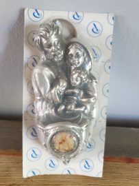 Wijwaterbakje heilige familie Tin 4 CM (16F)